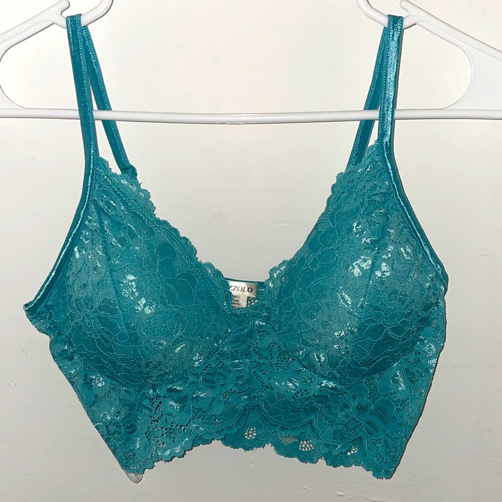 Teal lace bralette
